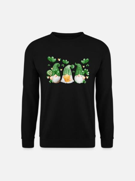 Gnome Irish Lucky Beer Drinking - Unisex Sweatshirt - black