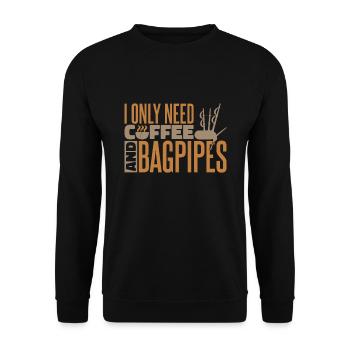 Bagpipe Coffee Scottish Music - Unisex Pullover - Schwarz - Vorne - Alina (178cm) & Michal (187cm)