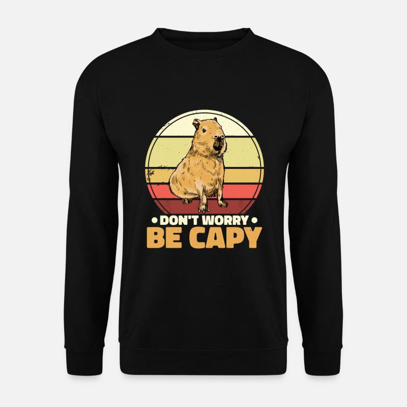 Don't Worry Be Capy - Unisex Pullover - Schwarz