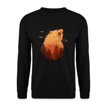 Ours Grizzly Ours Grizzly Nature Sauvage Extérieur - Sweat-shirt Unisexe - noir - Devant - Alina (178cm) & Michal (187cm)
