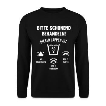 Dieser Lappen ist 50 Jahre alt - Unisex Pullover - Schwarz - Vorne - Alina (178cm) & Michal (187cm)
