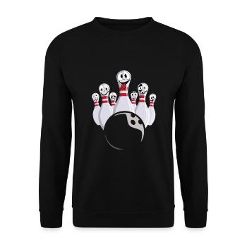 Bowling avec quilles riantes - Sweat-shirt Unisexe - noir - Devant - Alina (178cm) & Michal (187cm)