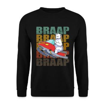 Braap Snowmobile Snowmobile Cadeau - Sweat-shirt Unisexe - noir - Devant - Alina (178cm) & Michal (187cm)