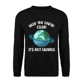 Keep The Earth Clean Tag der Erde Geschenk - Unisex Pullover - Schwarz - Vorne - Alina (178cm) & Michal (187cm)
