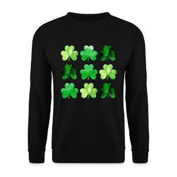 Shamrocks Lucky Leaves Saint Patricks Day - Sweat-shirt Unisexe - noir - Devant - Alina (178cm) & Michal (187cm)