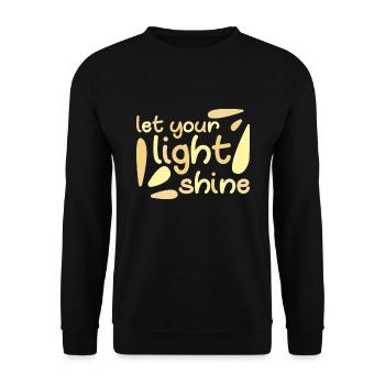 Let Your Light Shine Christian Religious - Unisex Sweatshirt - black - Front - Alina (178cm) & Michal (187cm)