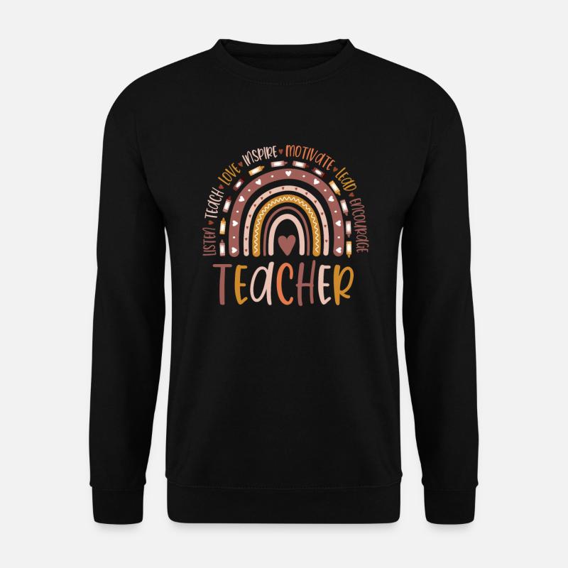 Teacher Melanin Rainbow - Unisex Pullover - Schwarz