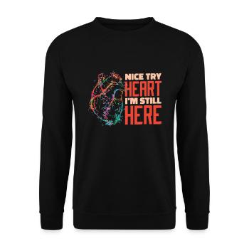 Survivant d'une crise cardiaque Chirurgie - Sweat-shirt Unisexe - noir - Devant - Alina (178cm) & Michal (187cm)