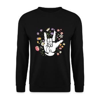 Amerikanische Gebärdensprache Liebe ASL - Unisex Pullover - Schwarz - Vorne - Alina (178cm) & Michal (187cm)