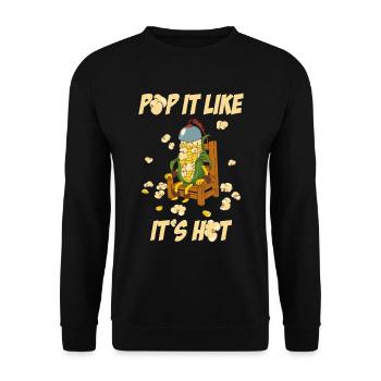 Pop It Like Its Hot Popcorn Popcorn Geschenk - Unisex Pullover - Schwarz - Vorne - Alina (178cm) & Michal (187cm)