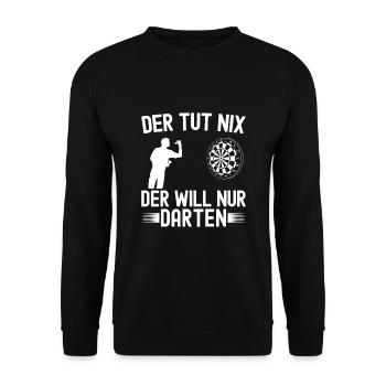 Darten Dartscheibe 180 Dart Geschenkidee - Unisex Pullover - Schwarz - Vorne - Alina (178cm) & Michal (187cm)