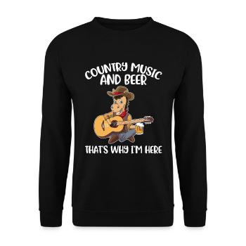 Musique country et bière Cadeau de musique country - Sweat-shirt Unisexe - noir - Devant - Alina (178cm) & Michal (187cm)