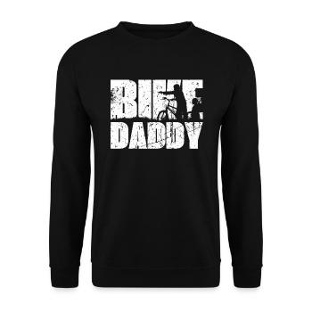 Bike Daddy Bicycle Father Papa Father's Day - Unisex Sweatshirt - black - Front - Alina (178cm) & Michal (187cm)