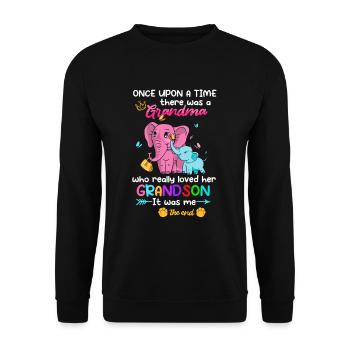 La grand-mère éléphant aime son petit-fils - Sweat-shirt Unisexe - noir - Devant - Alina (178cm) & Michal (187cm)