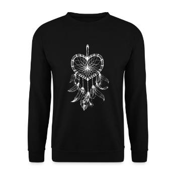 Dreamcatcher Traumfänger Mode für Damen - Unisex Pullover - Schwarz - Vorne - Alina (178cm) & Michal (187cm)