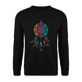 Dreamcatcher Traumfänger Mode für Damen - Unisex Pullover - Schwarz - Vorne - Alina (178cm) & Michal (187cm)