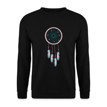 Dreamcatcher Traumfänger Mode für Damen - Unisex Pullover - Schwarz - Vorne - Alina (178cm) & Michal (187cm)