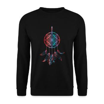 Dreamcatcher Traumfänger Mode für Damen - Unisex Pullover - Schwarz - Vorne - Alina (178cm) & Michal (187cm)