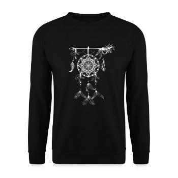 Dreamcatcher Traumfänger Mode für Damen - Unisex Pullover - Schwarz - Vorne - Alina (178cm) & Michal (187cm)