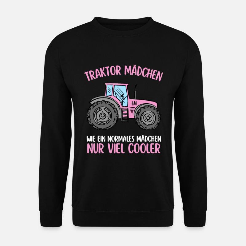Traktor Mädchen Landwirt Trecker - Unisex Pullover - Schwarz