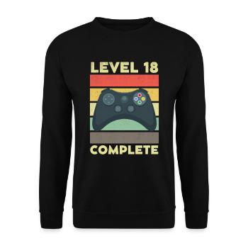 Level 18 Complete 18 years 18th birthday - Unisex Sweatshirt - black - Front - Alina (178cm) & Michal (187cm)