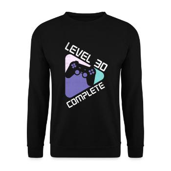 Niveau 30 Complet 30 ans 30e anniversaire - Sweat-shirt Unisexe - noir - Devant - Alina (178cm) & Michal (187cm)