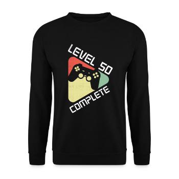 Level 50 Complete 50 years 50th birthday - Unisex Sweatshirt - black - Front - Alina (178cm) & Michal (187cm)