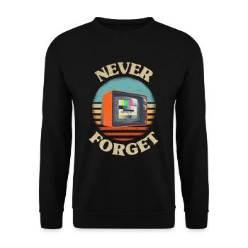 Retro TV Never Forget Nostalgia Vintage - Unisex Sweatshirt - black - Front - Alina (178cm) & Michal (187cm)