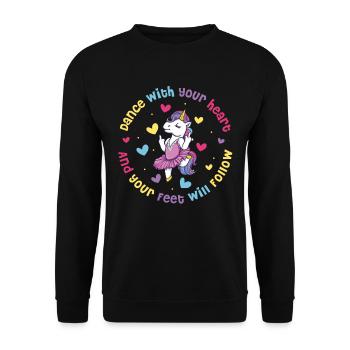 Dance With Your Heart Ballett Geschenk - Unisex Pullover - Schwarz - Vorne - Alina (178cm) & Michal (187cm)