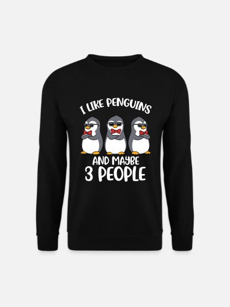 I Like Penguins Pinguin Geschenk - Unisex Pullover - Schwarz