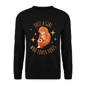 Juste une fille qui aime les renards Foxes Gift - Sweat-shirt Unisexe - noir - Devant - Alina (178cm) & Michal (187cm)