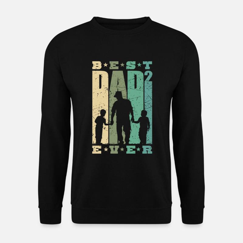 Papa Shirt zwei Söhne zweifacher Vater Geschenk - Unisex Pullover - Schwarz