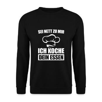 Hobbykoch Kochen Ausbildung Koch Geschenk - Unisex Pullover - Schwarz - Vorne - Alina (178cm) & Michal (187cm)