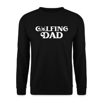 Golfing Dad Matching Fathers Day - Unisex Sweatshirt - black - Front - Alina (178cm) & Michal (187cm)