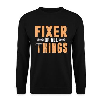 Fixer Of All Things Mechanic Dad - Unisex Sweatshirt - black - Front - Alina (178cm) & Michal (187cm)