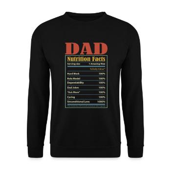 Papa Nutrition Facts Portion Taille 1 Amazing Man - Sweat-shirt Unisexe - noir - Devant - Alina (178cm) & Michal (187cm)