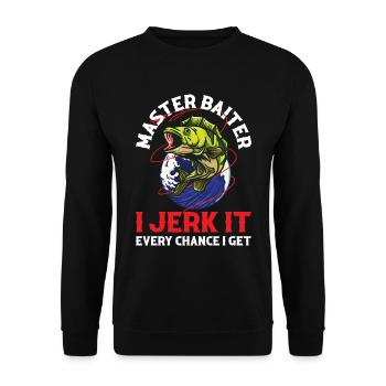 Master Baiter Cadeau de pêche - Sweat-shirt Unisexe - noir - Devant - Alina (178cm) & Michal (187cm)