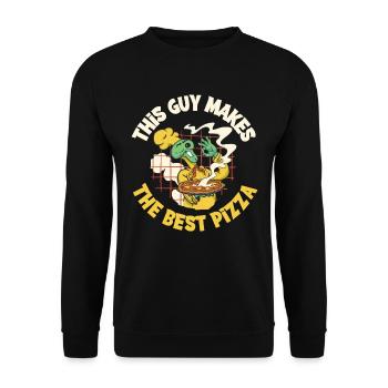 This Guy Makes The Best Pizza Pizza Gift - Unisex Sweatshirt - black - Front - Alina (178cm) & Michal (187cm)
