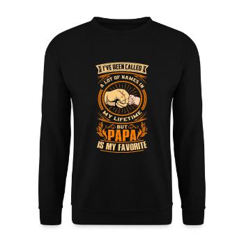 I've Been Called A Lot Of Names In My Life Papa - Unisex Sweatshirt - black - Front - Alina (178cm) & Michal (187cm)