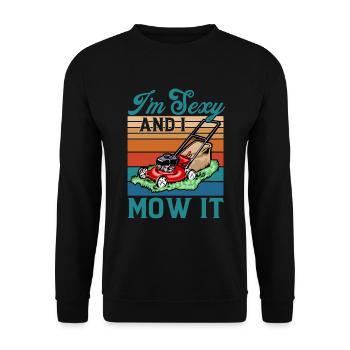 Je suis sexy et je le tonds drôle Tondeuse à gazon - Sweat-shirt Unisexe - noir - Devant - Alina (178cm) & Michal (187cm)