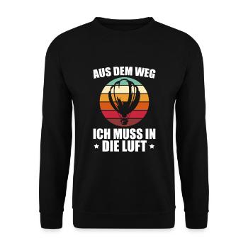 Heißluftballon Ballonfahrt Ballonfahrer Geschenk - Unisex Pullover - Schwarz - Vorne - Alina (178cm) & Michal (187cm)