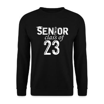 Senior Class of 2023 Funny Class of 2023 - Unisex Sweatshirt - black - Front - Alina (178cm) & Michal (187cm)