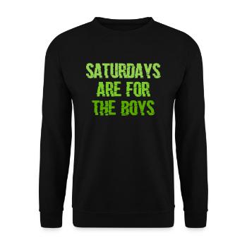 Saturdays Are For The Boys Matching Father Day - Unisex Sweatshirt - black - Front - Alina (178cm) & Michal (187cm)