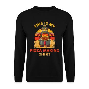 This Is My Pizza Making Pizza Geschenk - Unisex Pullover - Schwarz - Vorne - Alina (178cm) & Michal (187cm)