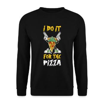 I Do It For The Pizza Pizza Gift - Unisex Sweatshirt - black - Front - Alina (178cm) & Michal (187cm)