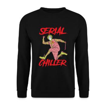 Serial Chiller Krimiserie Geschenk - Unisex Pullover - Schwarz - Vorne - Alina (178cm) & Michal (187cm)
