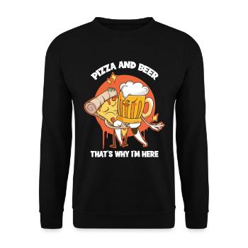 Beer And Pizza Pizza Gift - Unisex Sweatshirt - black - Front - Alina (178cm) & Michal (187cm)