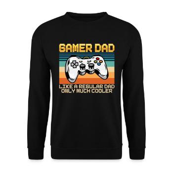 Gamer Dad Vintage - Unisex Pullover - Schwarz - Vorne - Alina (178cm) & Michal (187cm)