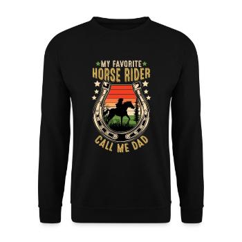 Horse Rider Call Me Dad Vintage - Unisex Pullover - Schwarz - Vorne - Alina (178cm) & Michal (187cm)