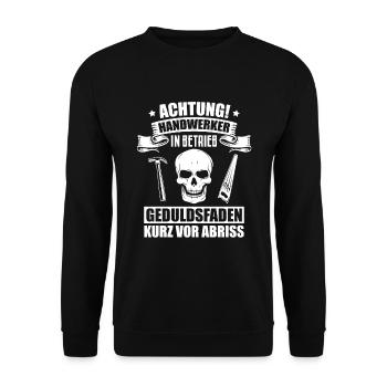 Handwerk Handwerker Geschenke für Männer - Unisex Pullover - Schwarz - Vorne - Alina (178cm) & Michal (187cm)